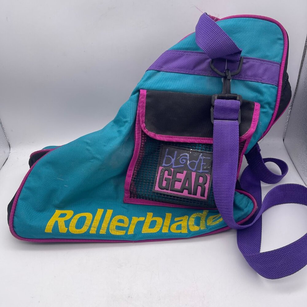 Vtg 90’s Rollerblade Blade Gear Retro Duffel Bag Purple Blue Pink